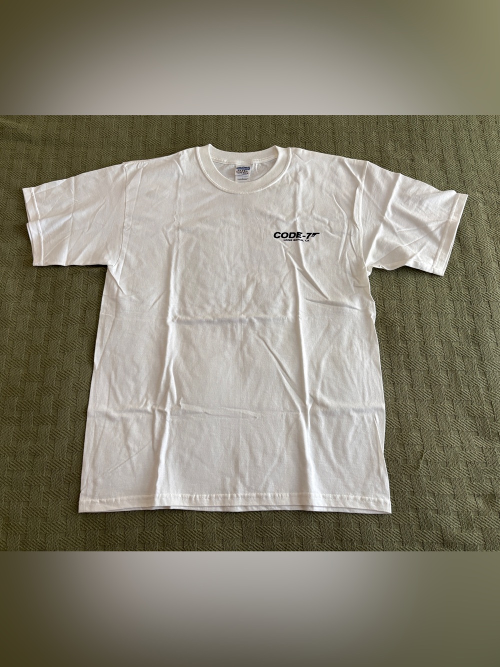 Vintage CODE-7 SS Tee Police Store Long Beach CA Gildan Large Motorcop Booted